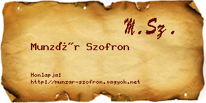 Munzár Szofron névjegykártya